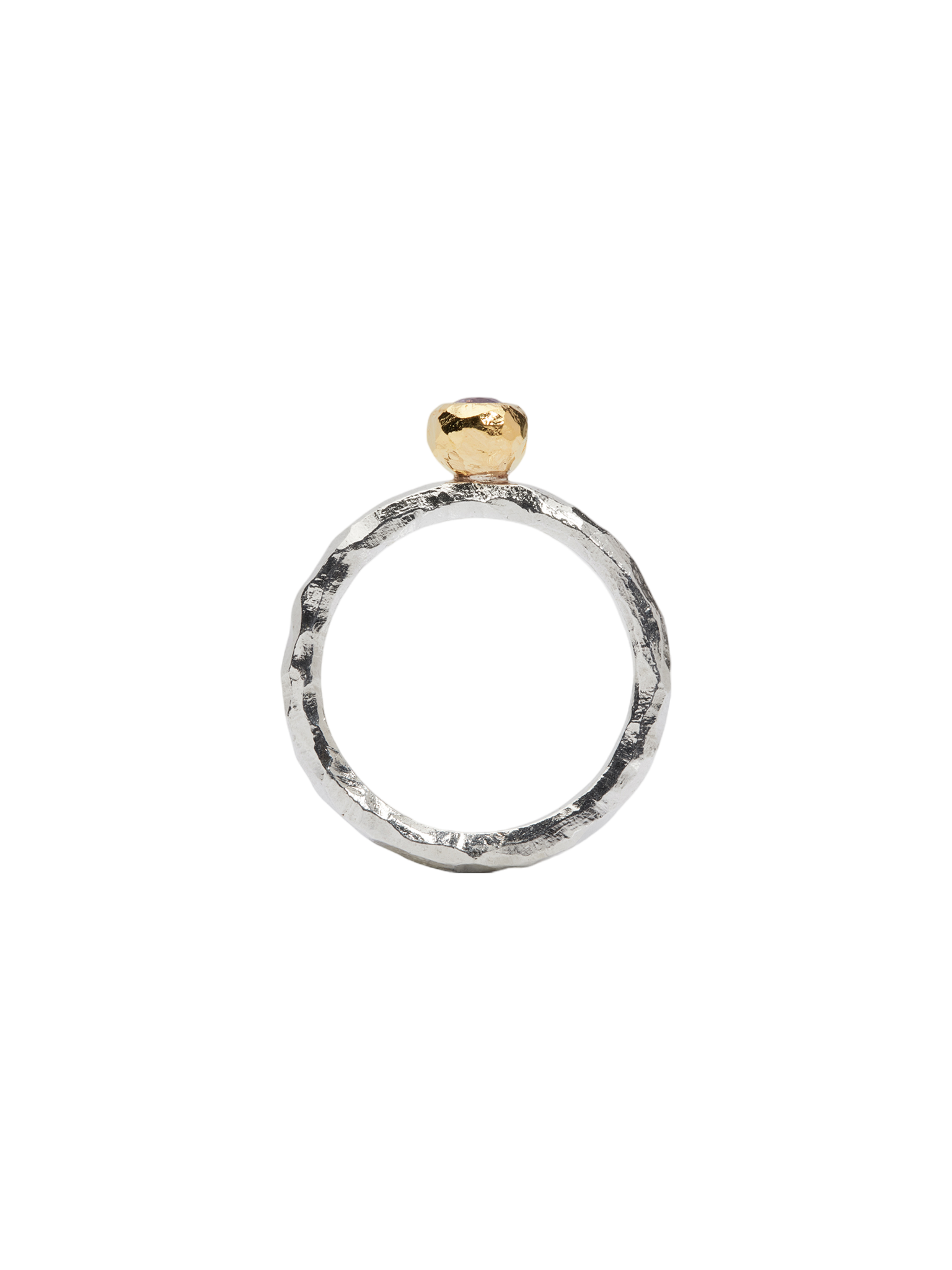 Ringo kula ring in silver and 18k yellow gold with violet sapphire 0.20ct